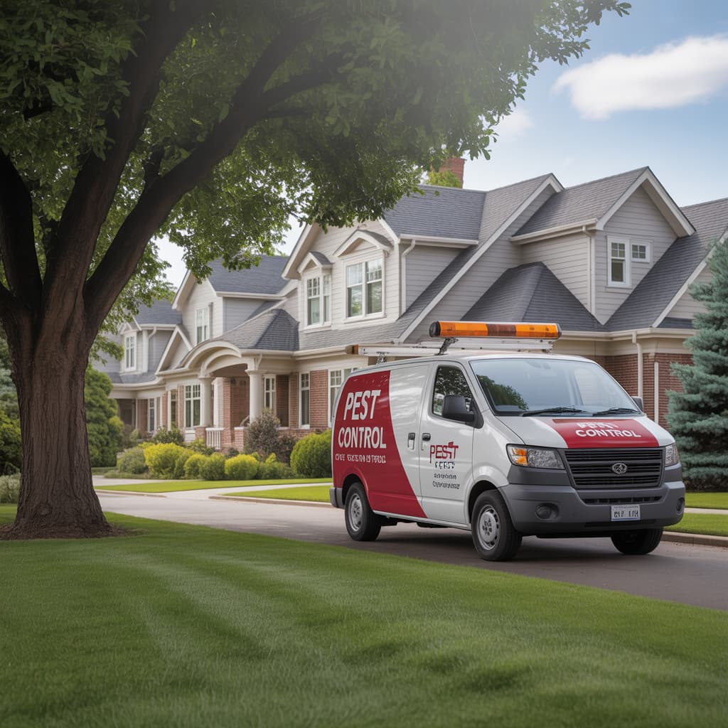 Global Green Pest Control service van in Bushwick NY neighborhood